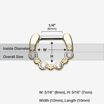 Detail View 1 of Golden Elan Multi-Gem Septum Clicker-Clear Gem